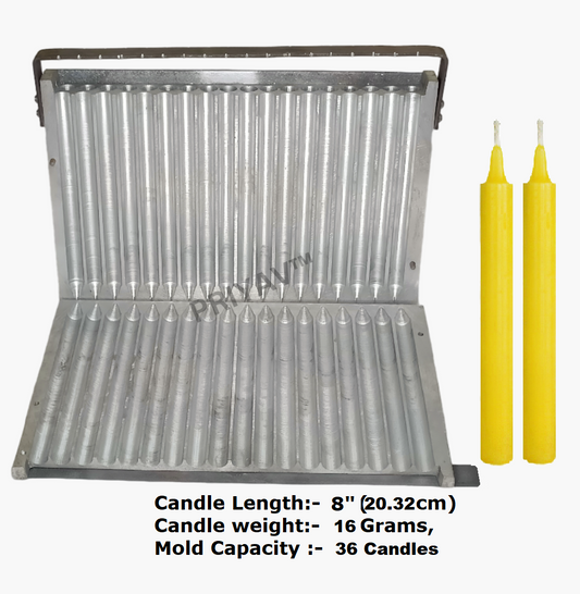 8-inch (20.3cm), 16-Gram, 36 Pc’s, Plain Candle Making Mold