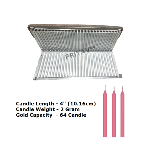 4-inch, 2-Gram, 64 Pcs / Cavity Plain Candle Making Mold | Manual Candle Machine