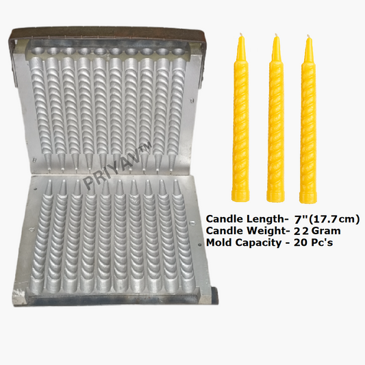 7-Inch, 22-Gram, 20 Pc’s, Spiral Candle Making Mold