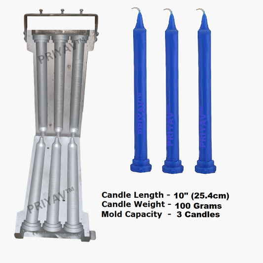 10-Inch 100-Gram, 3 Pc’s, Stand Candle Making Mold