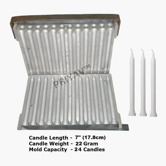7-Inch 22-Gram, 24 Pc’s, Stand Candle Making Mold