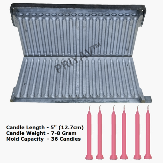 5-Inch,7/8-Gram,36 Pc’s, Stand Candle Making Mold