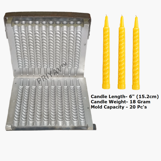 5-Inch, 10-Gram, 14 Pc’s, Spiral Candle Making Mold