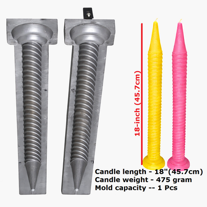 18-inch, 475-Gram, 1 Pcs, Spiral Candle Making Mold