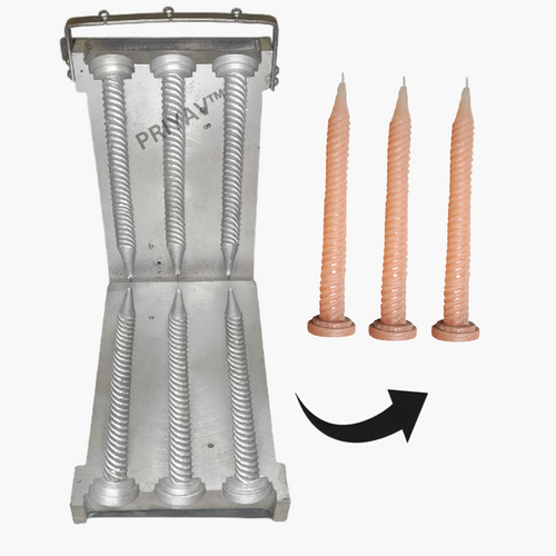 8.5-Inch, 45-Gram, 3 Pc’s, Spiral Candle Making Mold