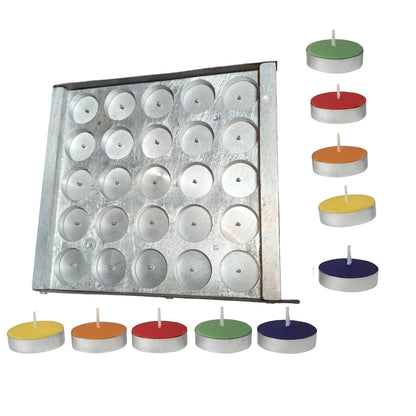 25-Pcs/Cavity- Tea light Candle Making Mold | Tea Light Candle Making Manual Machine