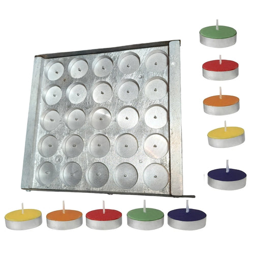 25-Pcs/Cavity- Tea light Candle Making Mold | Tea Light Candle Making Manual Machine