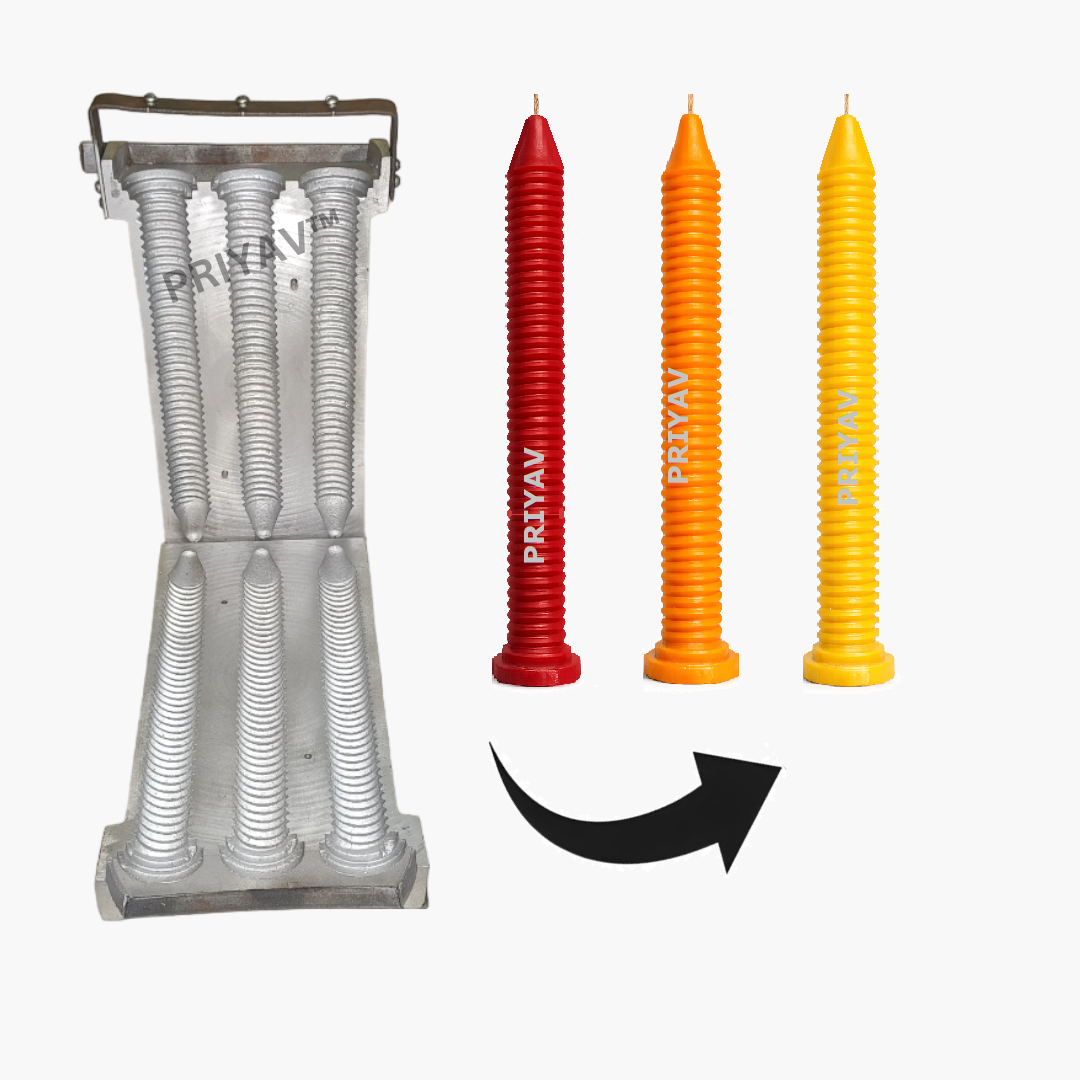 11-Inch, 135-Gram, 3 Pc’s, Spiral Candle Making Mold