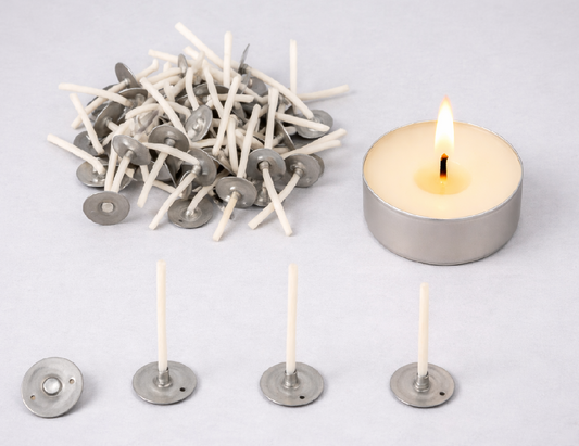 Wax Coated Cotton Thread Tea light wick | 1-Inch (2.5cm) | Pre-Waxed Cotton with Base