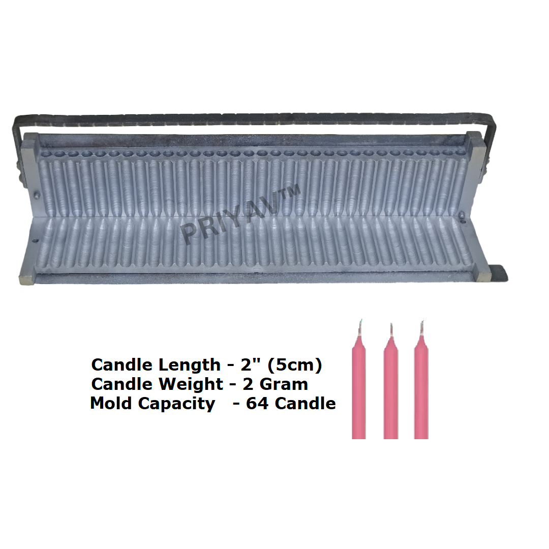 2-Inch, (5.1cm), 2-Gram, 64 Pc’s, Plain Candle Making Mold