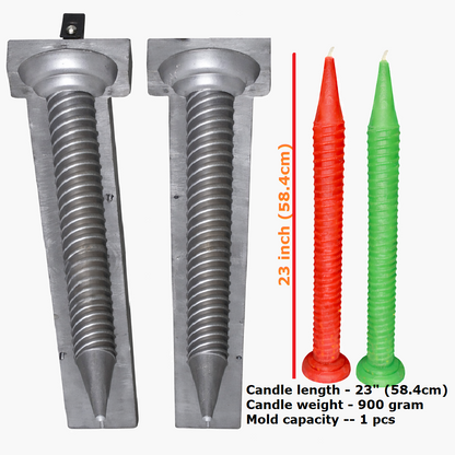 32-inch, 900-Gram, 1 Pcs, Spiral Candle Making Mold