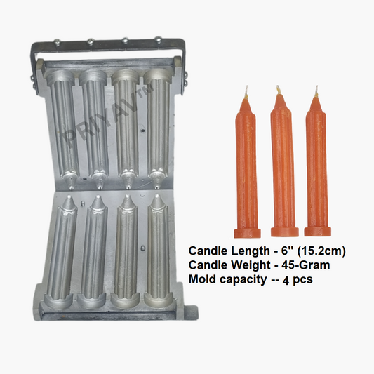 6-inch, 45-Gram, 4 Pc’s, Fancy Candle Making Mold