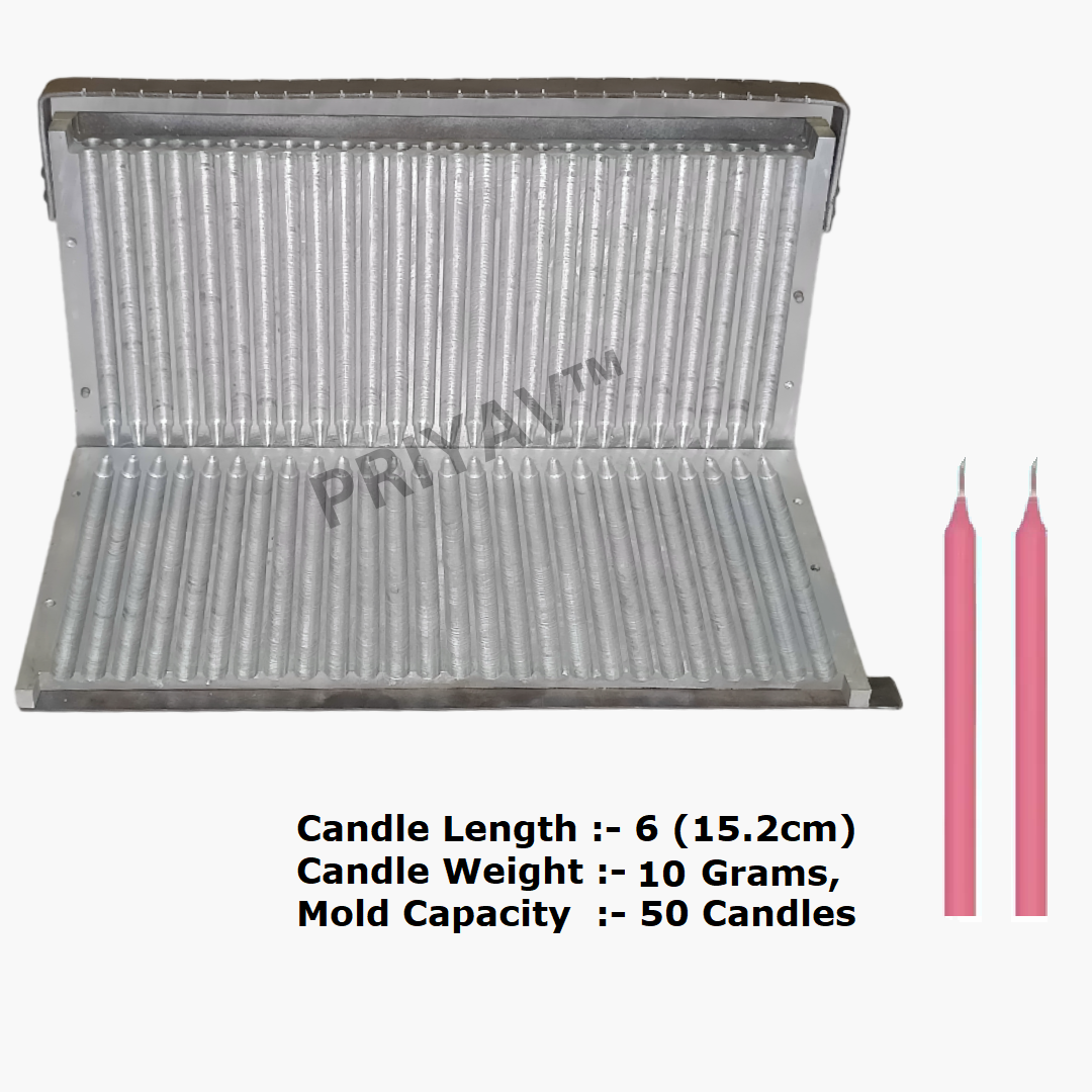 6-Inch (15.2cm), 10-Gram, 50 Pc’s, Plain Candle Making Mold