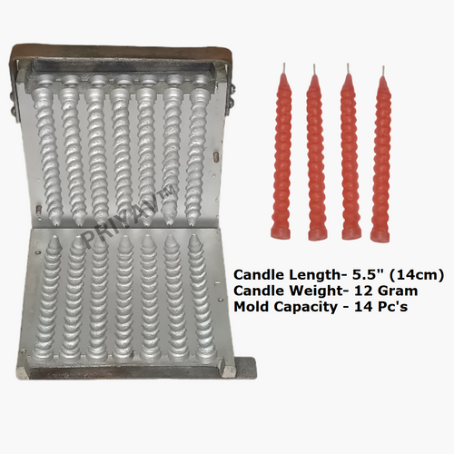 5.5-Inch, 12-Gram, 14 Pc’s, Spiral Candle Making Mold