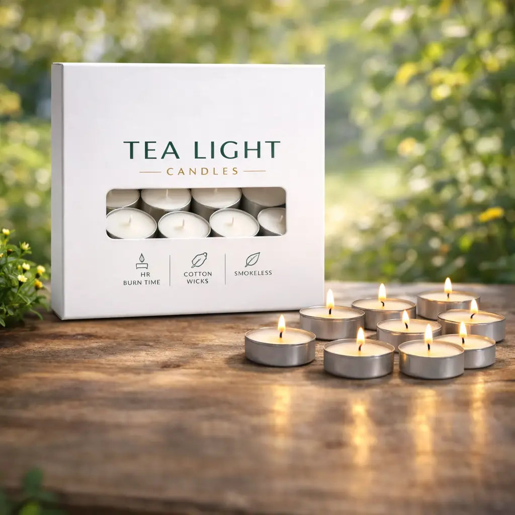 Tea Light Candles| Smokeless & Dripless for Home Decor, Spa, Meditation, Decoration, Puja, Diwali, Parties & Festive