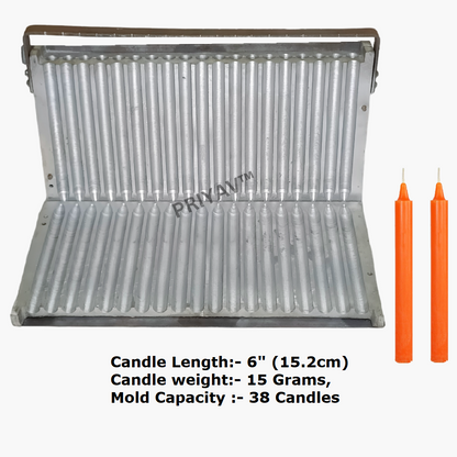 6-Inch (15.2cm), 15-Gram, 38-Pc’s Plain Candle Making Mold
