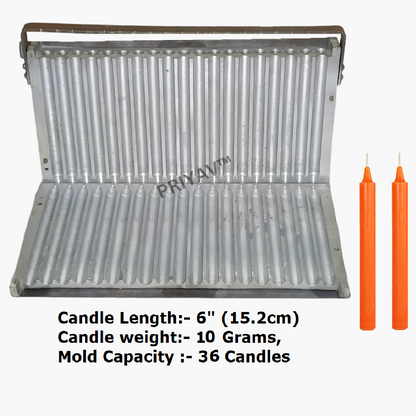 6-inch 10-Gram, 36-Pcs Plain Candle Making Mold | Aluminum Mold