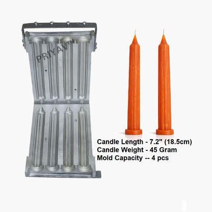 7.2-inch, 45-Gram, 4 Pc’s, Fancy Candle Making Mold