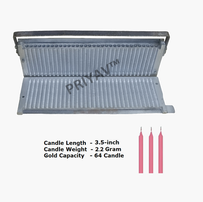3.5-inch 2.2-Gram 64 Pcs Plain Candle Making Aluminum Mold | Manual Candle Making Machine by PRIYAV INDUSTRIES