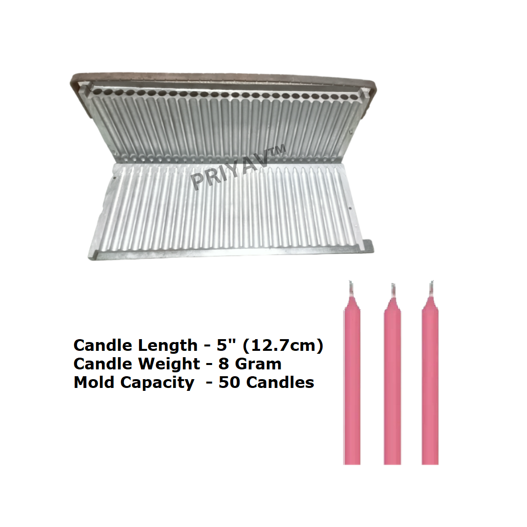 5-Inch, 8-Gram, 50 Pc’s, Plain Candle Making Mold