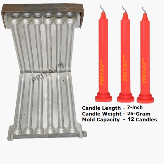 7-Inch 25-Gram 12 Pcs Stand Candle Making Aluminium Mold