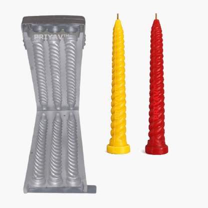 9-inch, 65-Gram, 6 Pc’s, Spiral Candle Making Mold