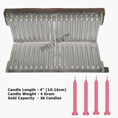 4-Inch, 4 Gram, 36 Pc’s, Stand Candle Making Mold