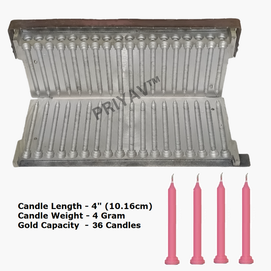 4-Inch, 4 Gram, 36 Pc’s, Stand Candle Making Mold