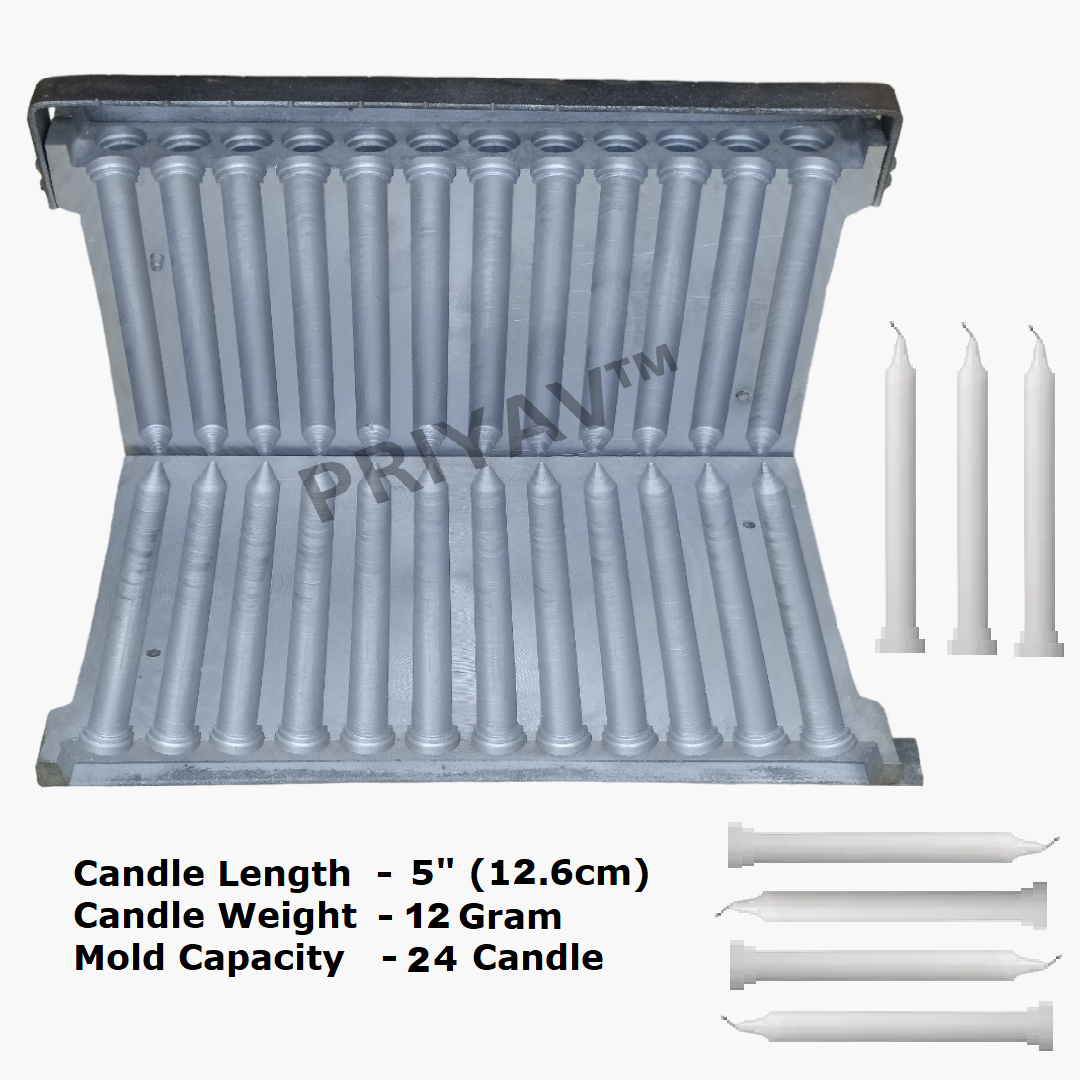 5-Inch, 12-Gram, 24 Pc’s, Stand Candle Making Mold