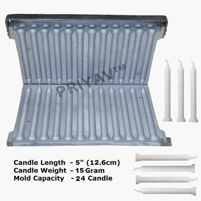 5-Inch, 15-Gram, 24 Pc’s, Stand Candle Making Mold