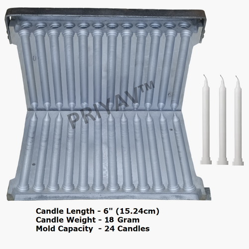 6-Inch 18-Gram, 24 Pc’s, Stand Candle Making Mold