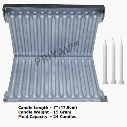 7-Inch 15-Gram, 24 Pc’s, Stand Candle Making Mold