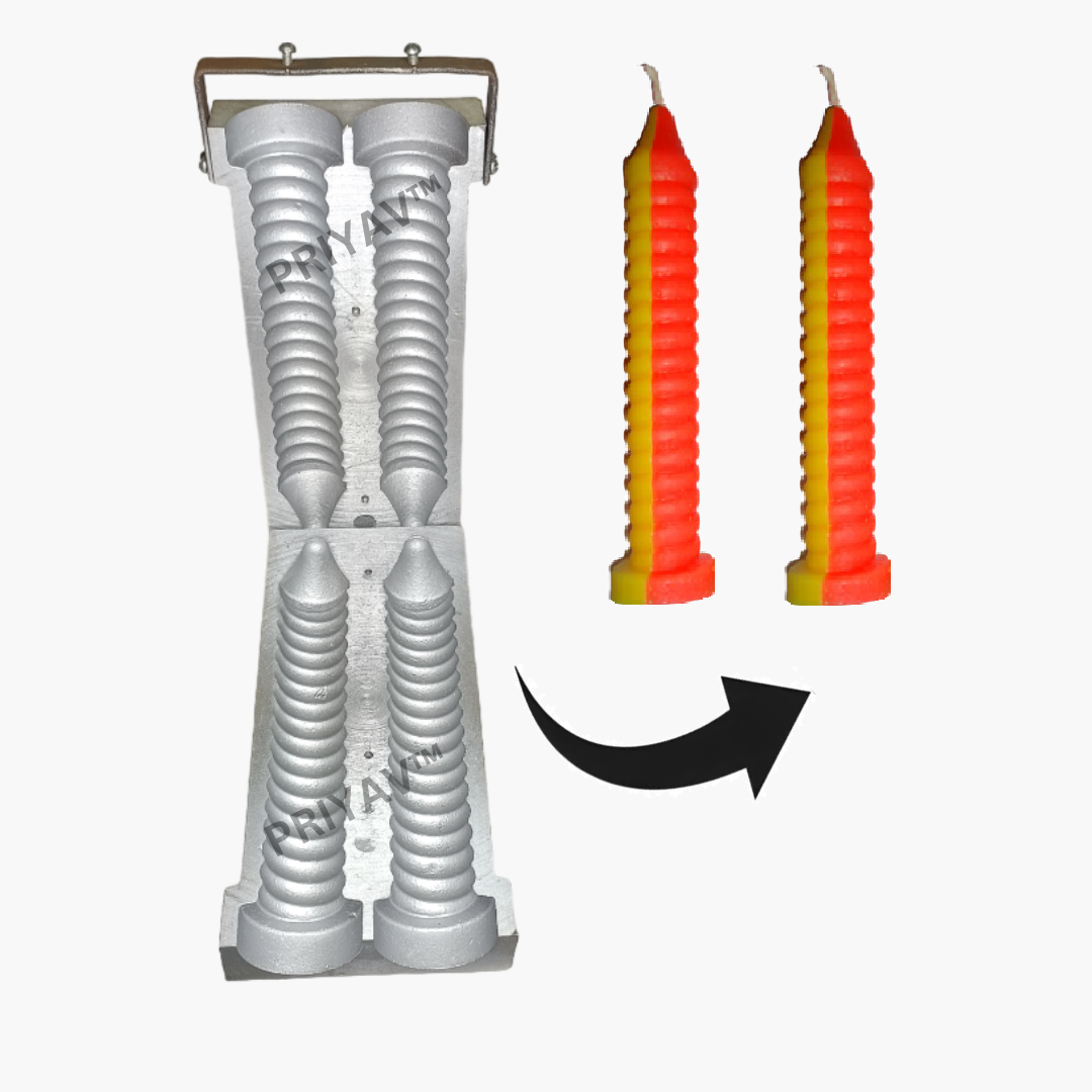 10-Inch, 220-Gram, 2 Pc’s, Spiral Candle Making Mold